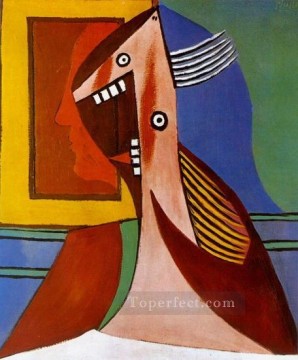 パブロ・ピカソ Painting - 女性の胸像と自画像 1929年 パブロ・ピカソ